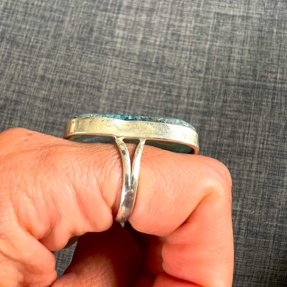 Sterling silver agate ring-size 8 - Picture 3 of 5